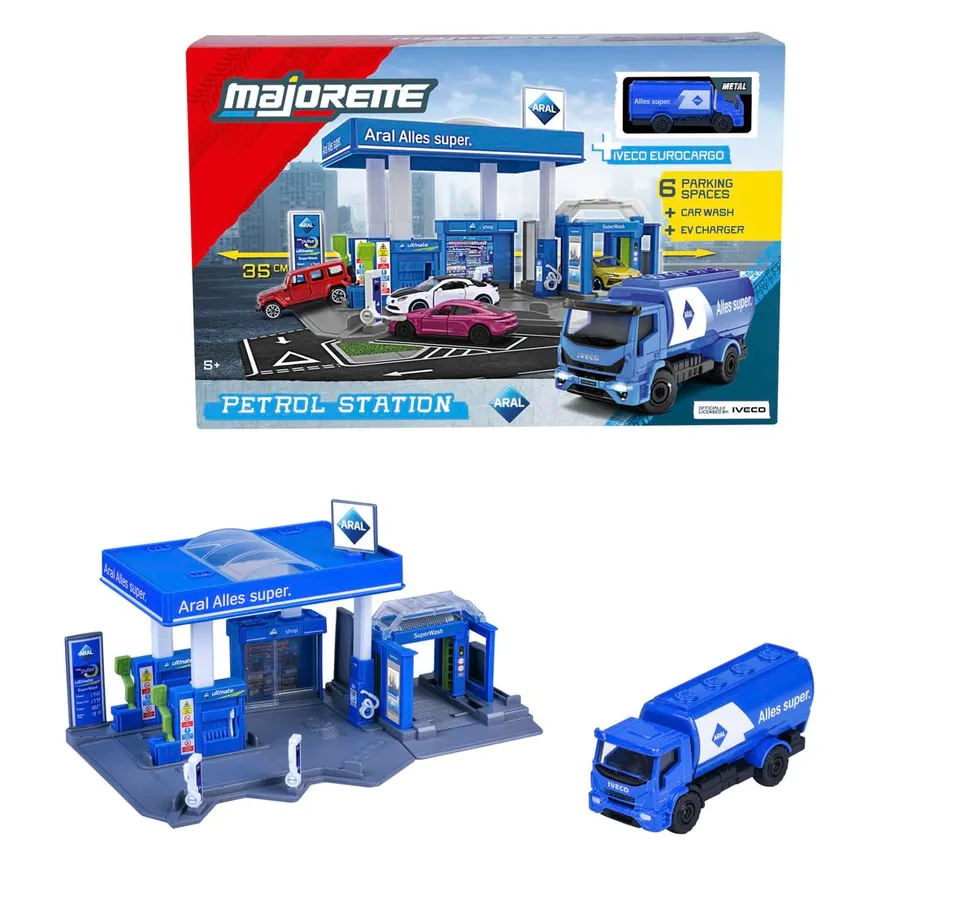 majorette-petrol-station-aral-tankstelle-mit-tanklaster-17x28x10-cm image 1
