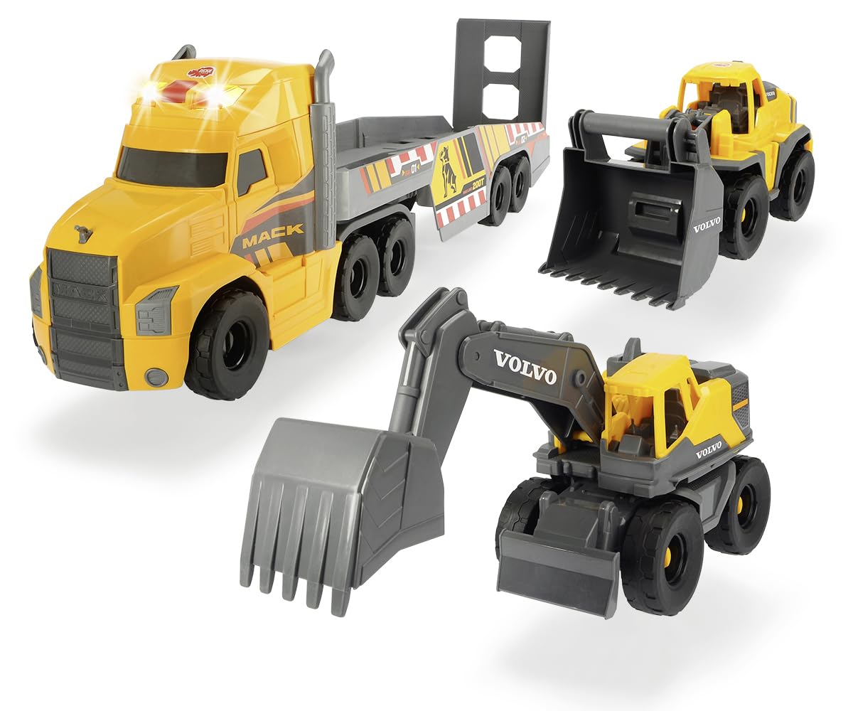 dickie-toys-volvo-heavy-mack-truck-70cm-lkw-mit-bagger-radlader-licht-sound image 2