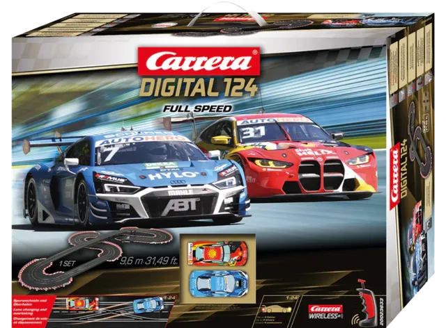 carrera-digital-124-dtm-full-speed-set-audi-r8-lms-gt3-evo-ii-vs-bmw-m4-gt3-1-24 image 1