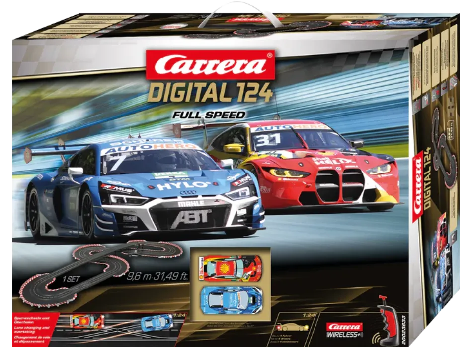 carrera-digital-124-dtm-full-speed-set-audi-r8-lms-gt3-evo-ii-vs-bmw-m4-gt3-1-24 image 1