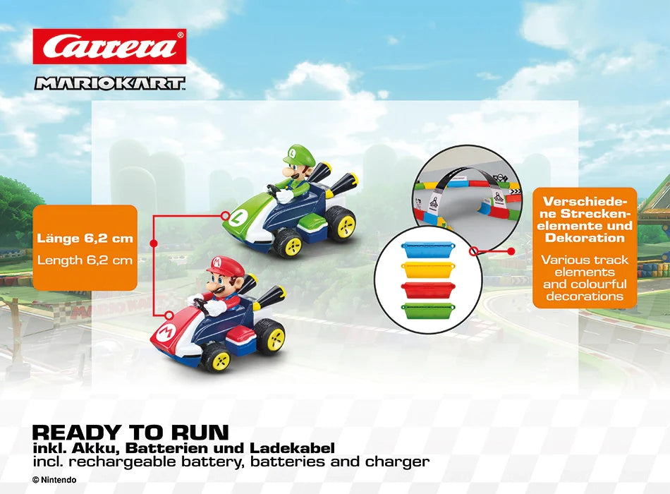 carrera-rc-2-4ghz-mario-kart-tabletop-racing-set-mario-luigi-1-43 image 6