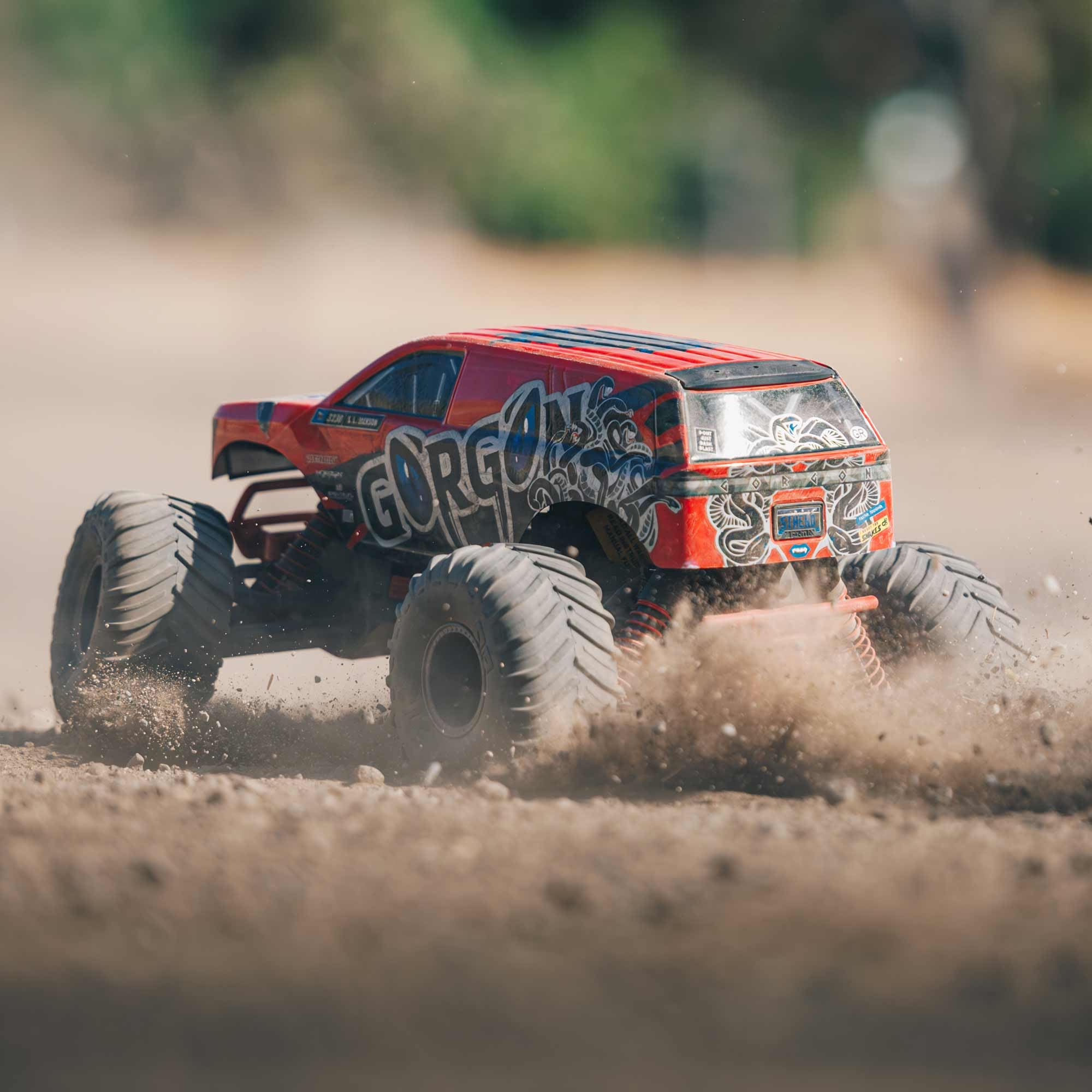 arrma-1-10-gorgon-2wd-rtr-monster-truck-rot-mega-550-14t-spektrum-slt2-inkl-akku image 3