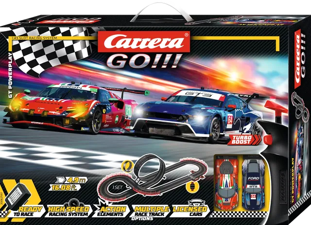 carrera-rc-carrera-go-set-gt-powerplay-ford-mustang-gt3-vs-ferrari-296-gt3 image 1