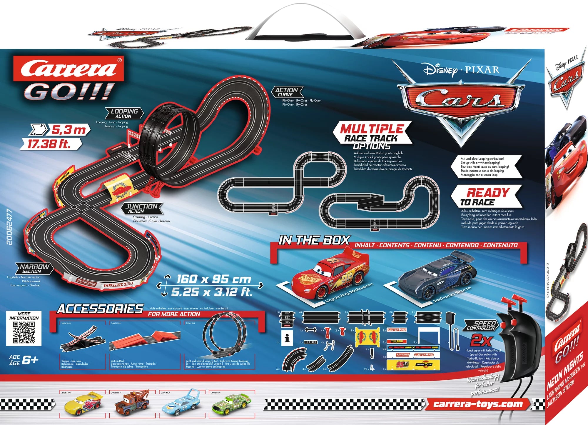 carrera-rc-disney-pixar-cars-neon-nights-go-autorennbahn-set-1-43-uk-stecker image 2