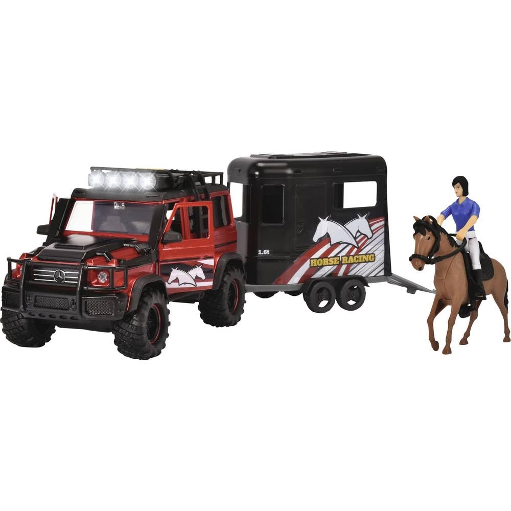 dickie-toys-horse-trailer-set-42-cm-mercedes-benz-mit-pferd-reiter image 1