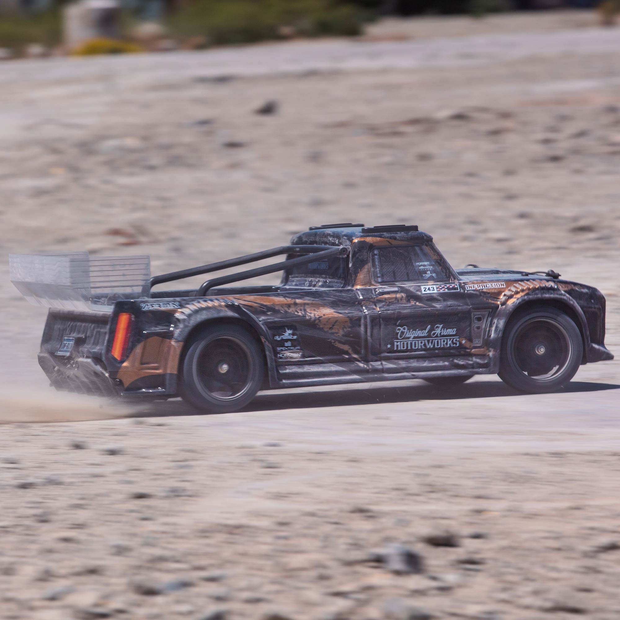 arrma-1-8-infraction-4x4-3s-blx-all-road-street-bash-resto-mod-truck-rtr-gold image 5