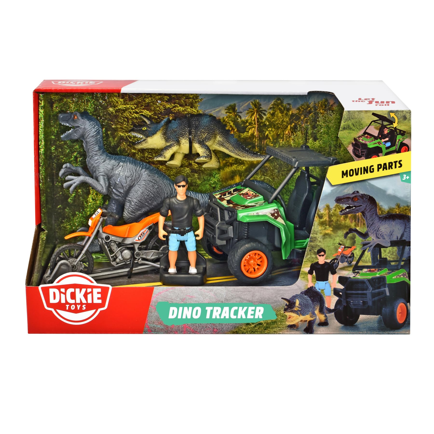 dickie-toys-dino-explorer-set-utv-bike-2-dinos-ranger image 7