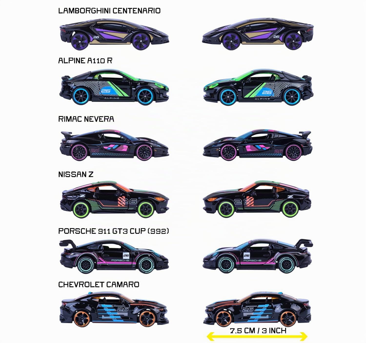 majorette-neon-racer-premium-cars-metallauto-1-64-mit-neon-design-1-von-6-modell image 3