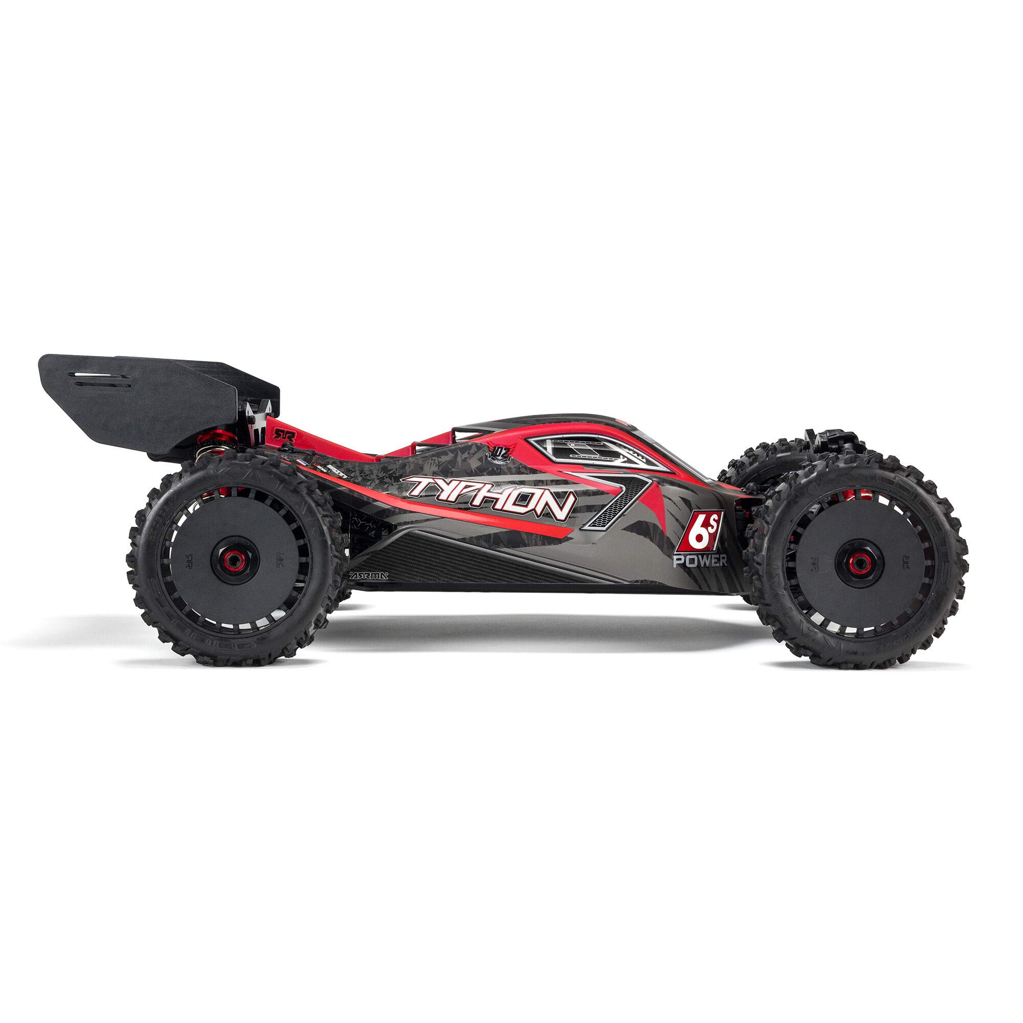 arrma-rc-auto-1-8-typhon-6s-v5-4wd-blx-buggy-mit-spektrum-firma-rtr-schwarz-rot- image 8