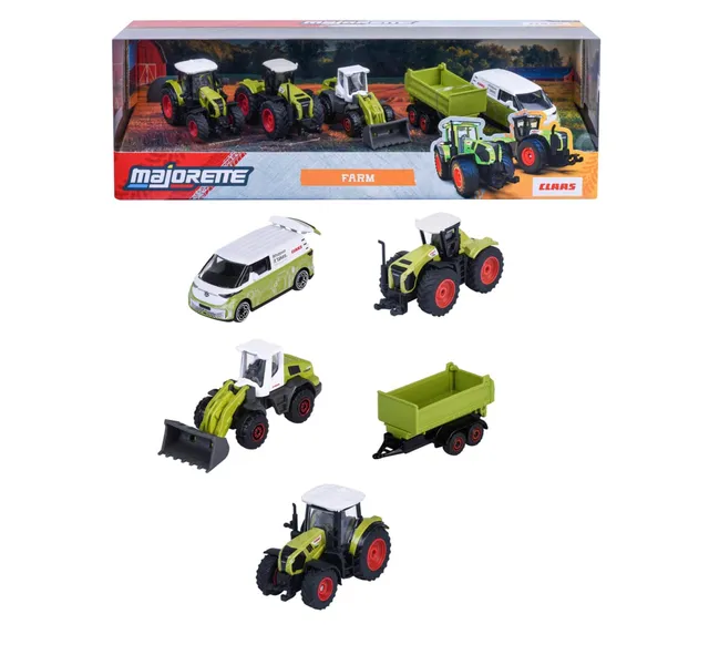 majorette-claas-farm-auto-set-5-metall-fahrzeuge-je-7-5-cm image 1