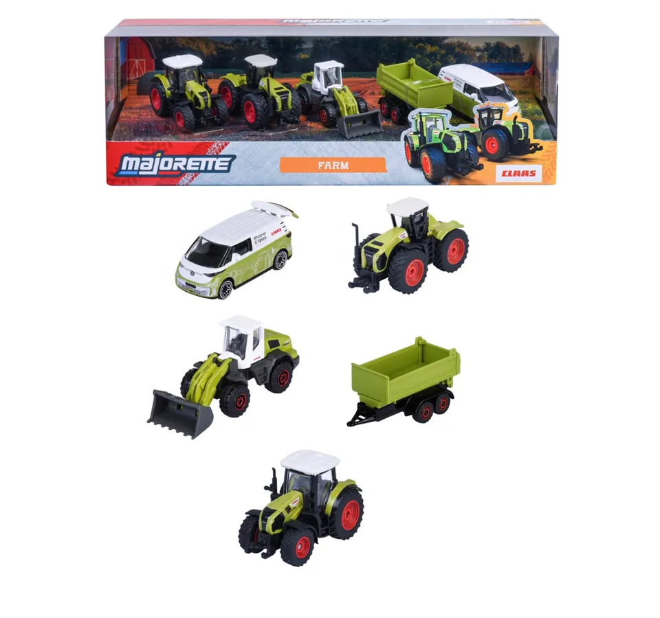 majorette-claas-farm-auto-set-5-metall-fahrzeuge-je-7-5-cm image 1