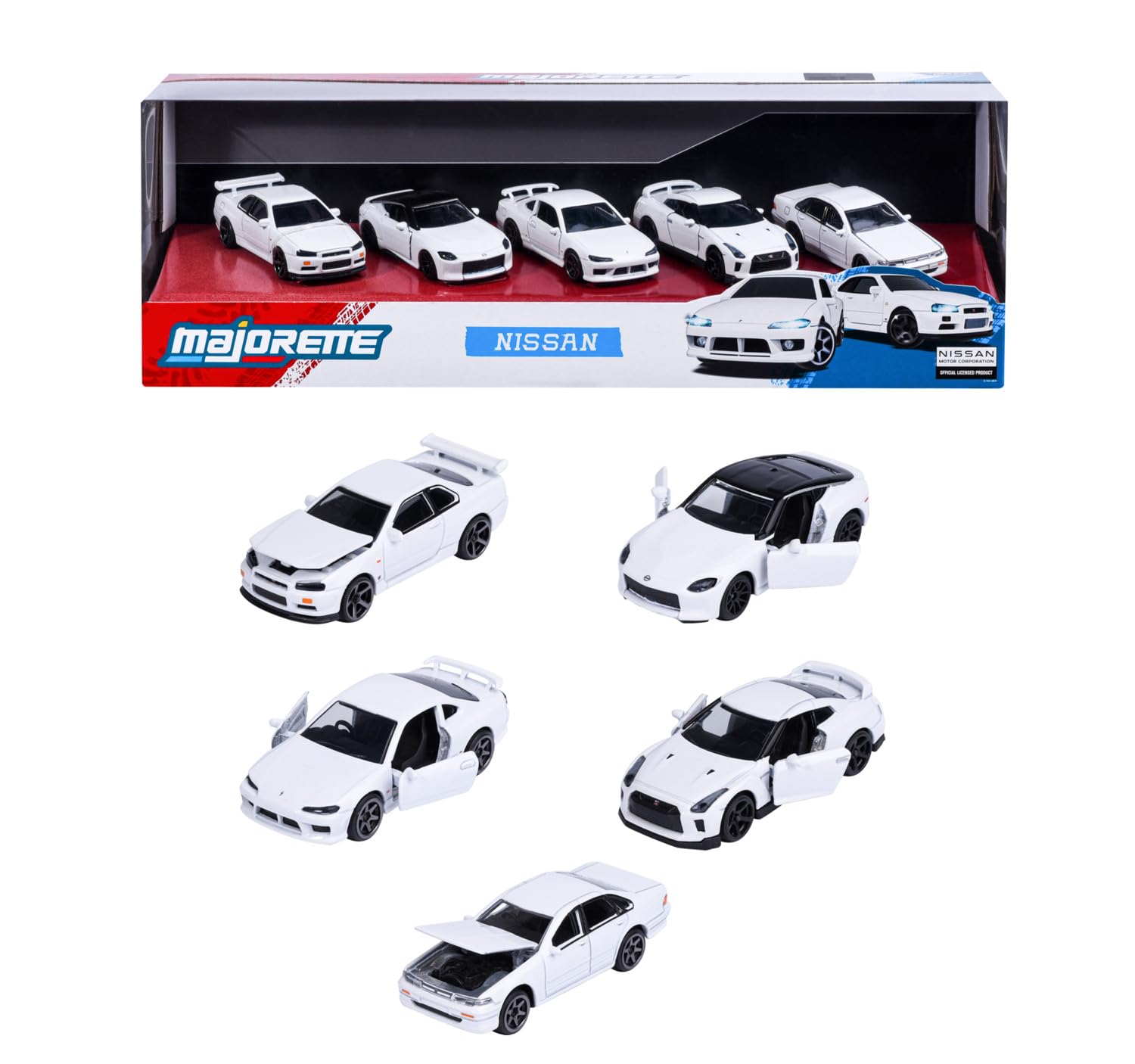 majorette-nissan-5-pieces-giftpack-metallautos-1-64-5er-set image 1