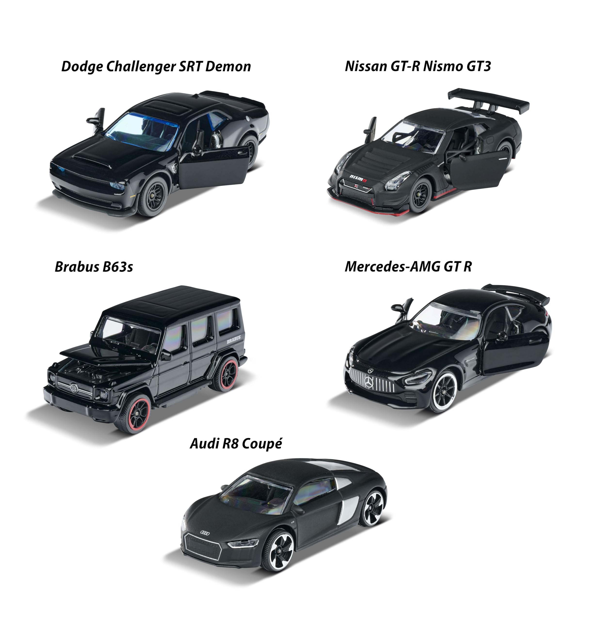 majorette-black-edition-5er-set-die-cast-autos-7-5-cm-schwarz image 2