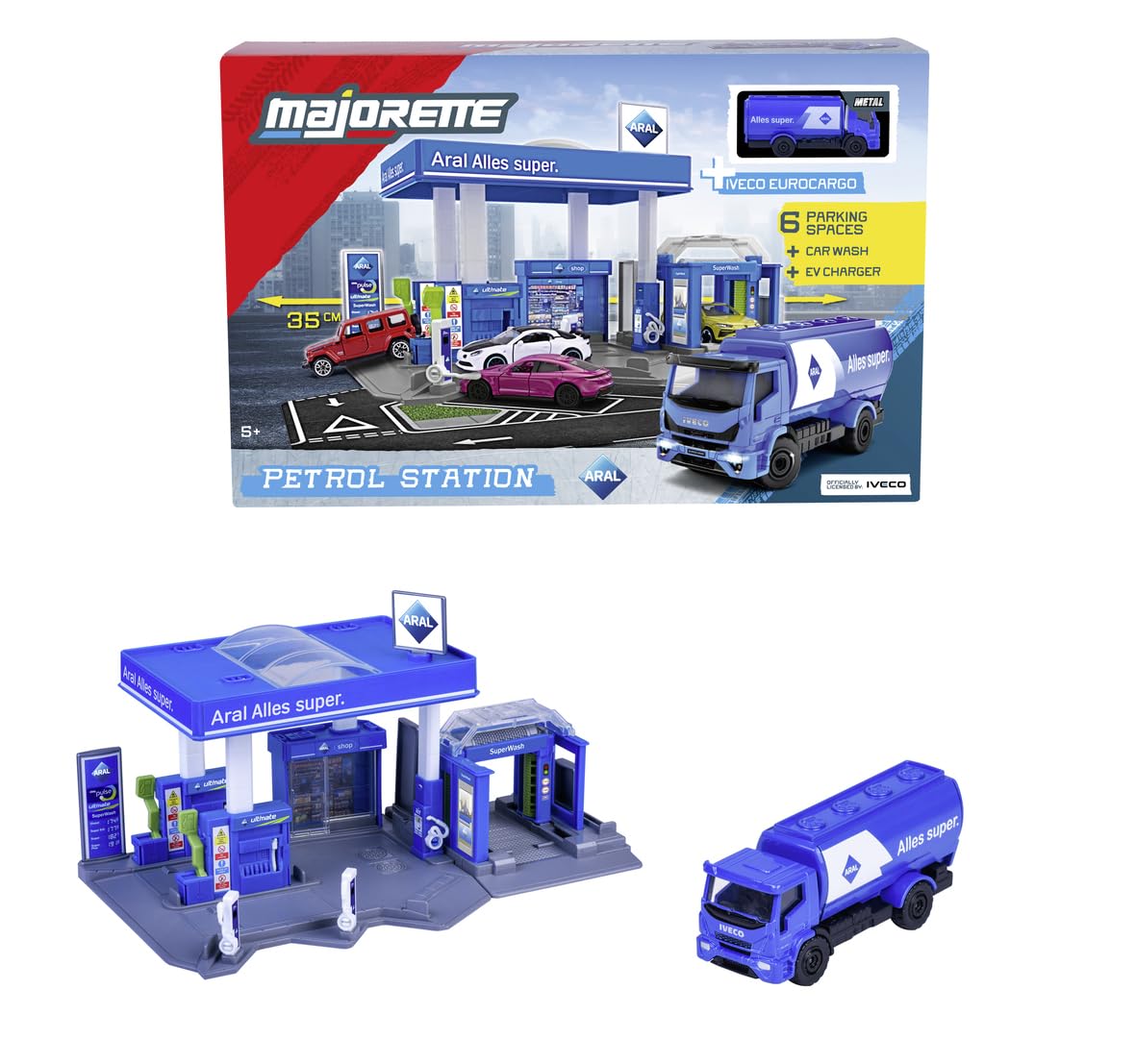 majorette-petrol-station-aral-tankstelle-mit-tanklaster-17x28x10-cm image 1