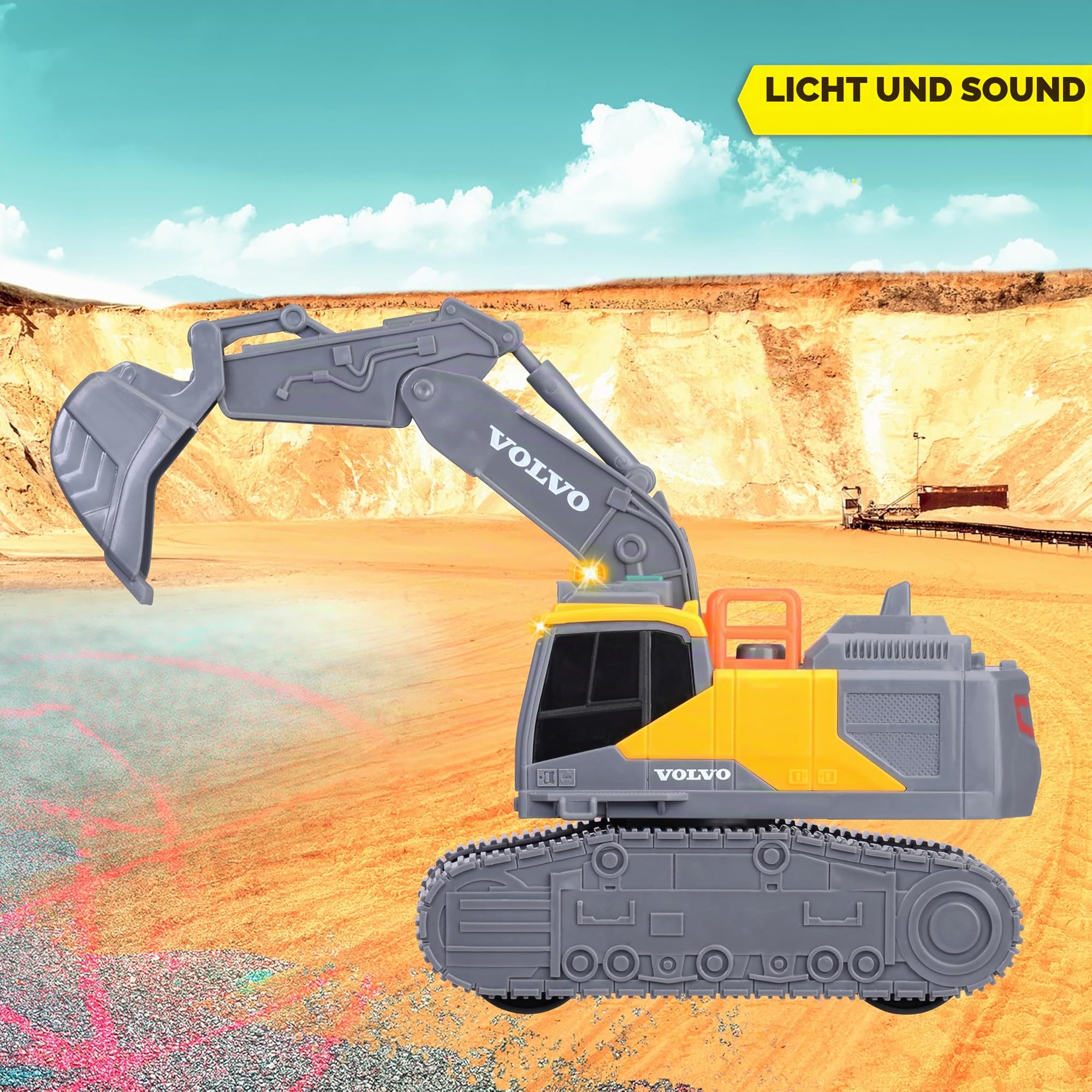 dickie-toys-volvo-kettenbagger-23-cm-spielzeugbagger-mit-licht-und-sound image 3