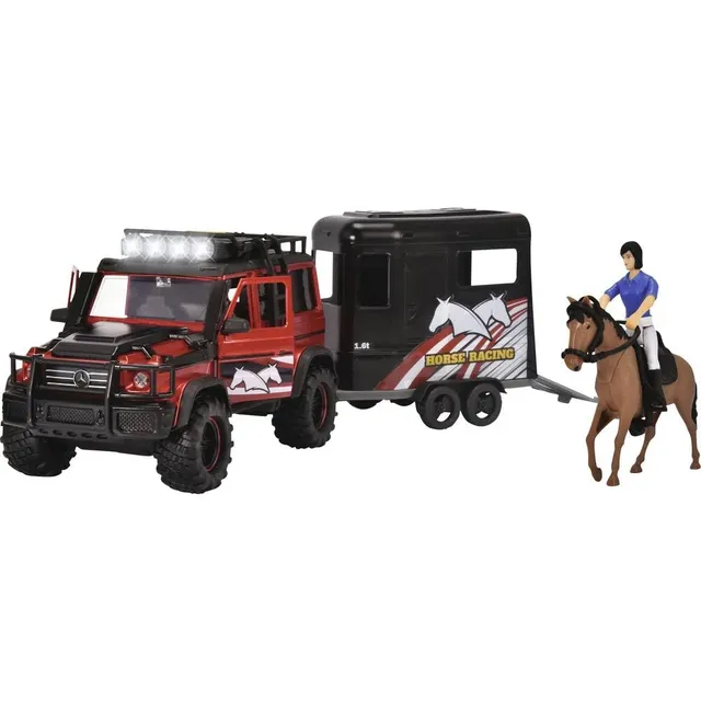 dickie-toys-horse-trailer-set-42-cm-mercedes-benz-mit-pferd-reiter image 1