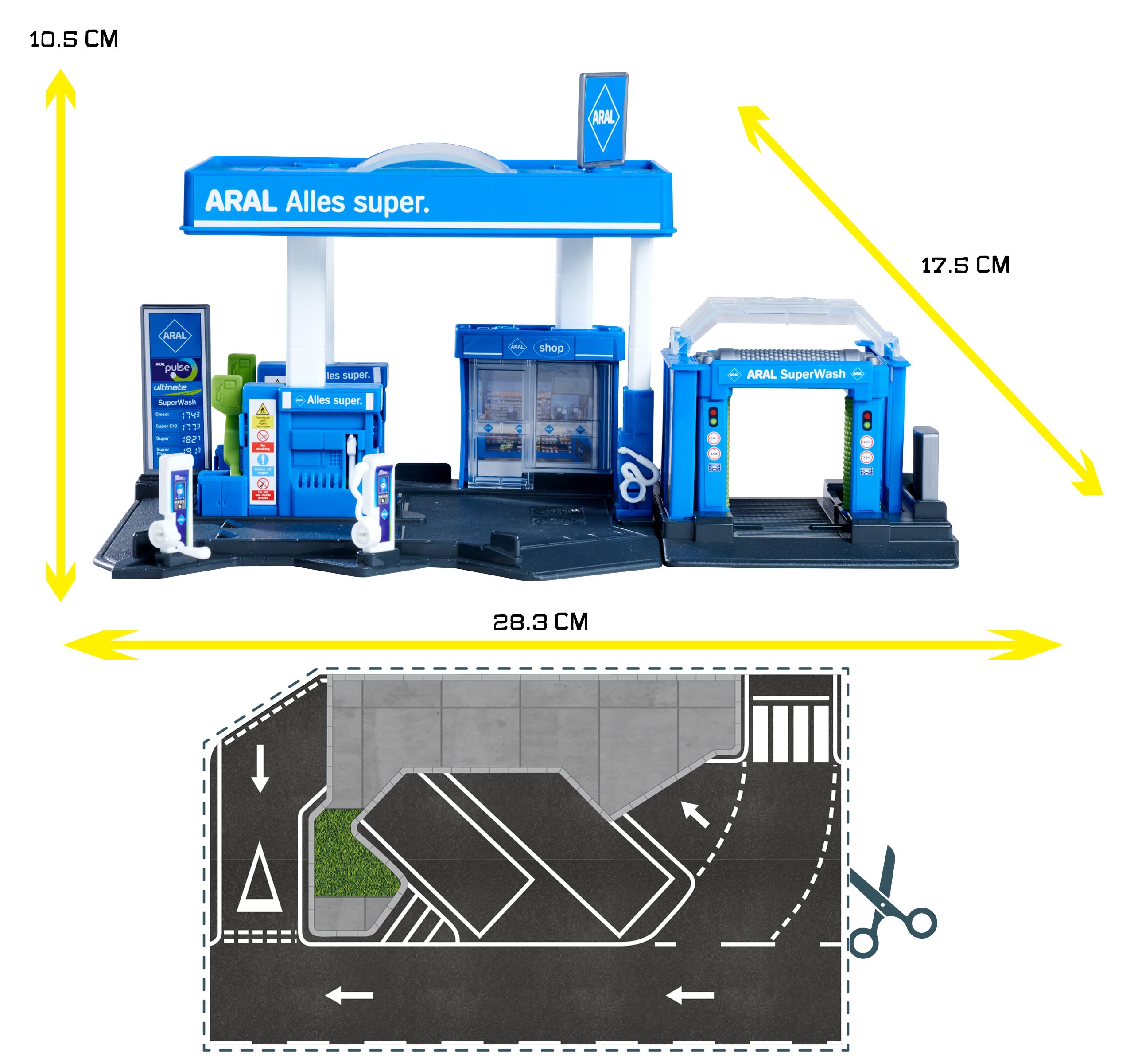 majorette-petrol-station-aral-tankstelle-mit-tanklaster-17x28x10-cm image 3