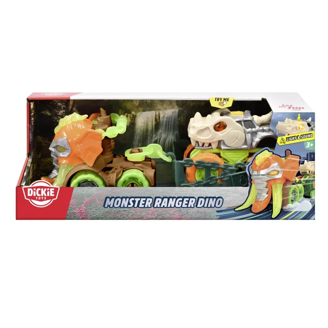dickie-toys-monster-ranger-dino-mammut-truck-32-cm-mit-anh-nger-licht-und-sound image 1