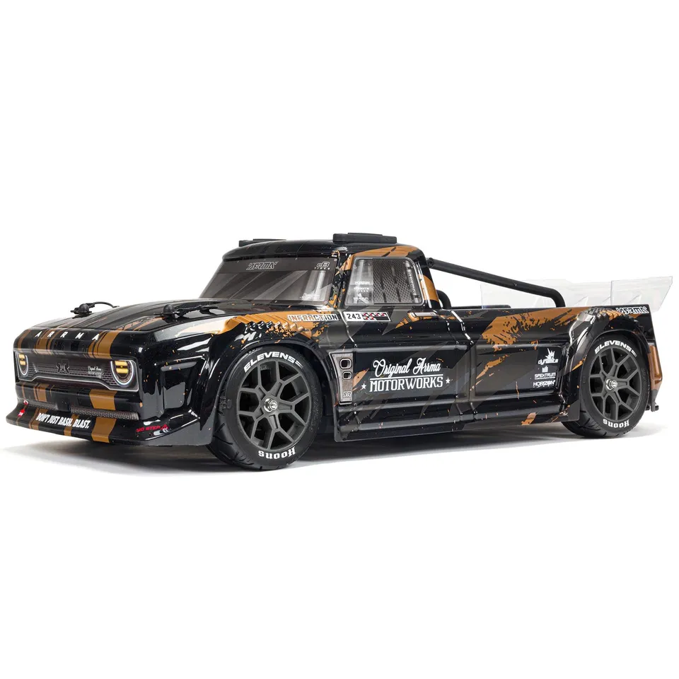arrma-1-8-infraction-4x4-3s-blx-all-road-street-bash-resto-mod-truck-rtr-gold image 1
