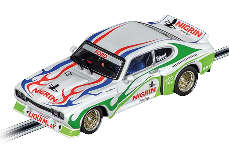 carrera-evolution-ford-capri-rs-3100-r-wood-no-123-slotcar-1-32 image 1