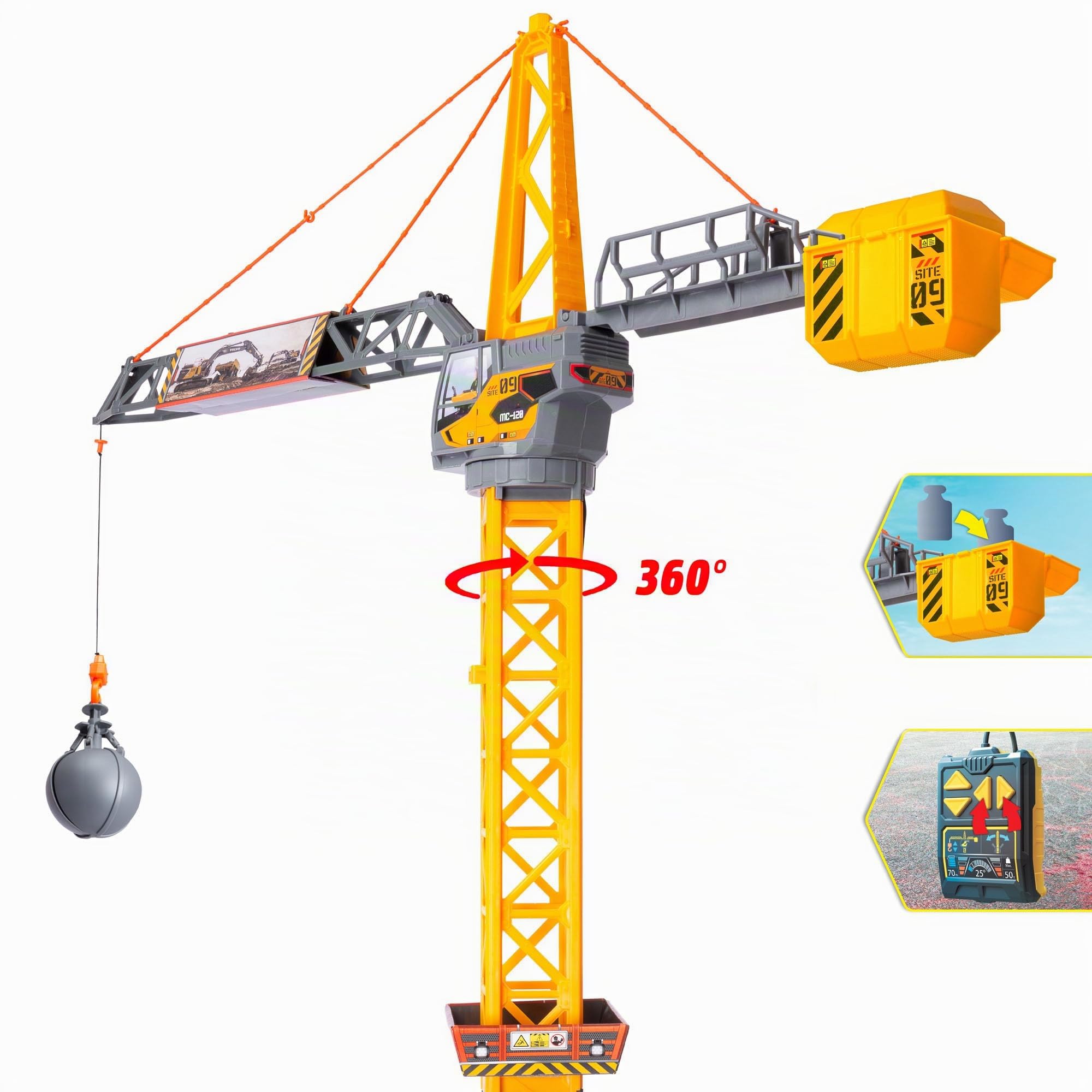 dickie-toys-mighty-crane-kran-110-cm-mit-kabel-fernbedienung image 3