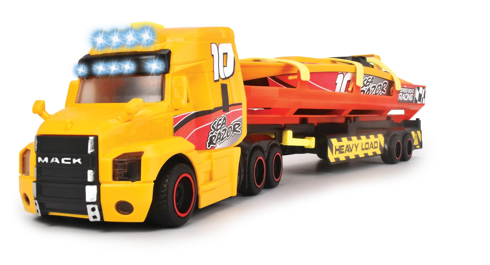 dickie-toys-sea-race-truck-schwertransporter-mit-boot-und-anh-nger-orange image 1