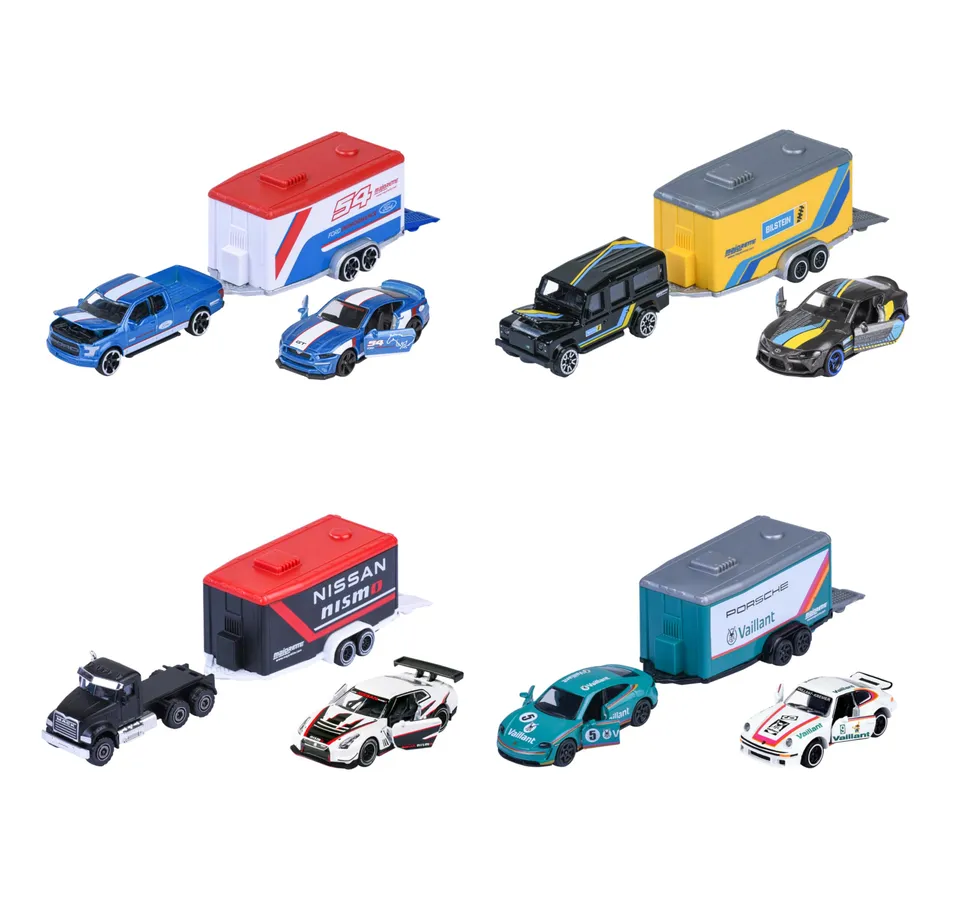 majorette-trailer-ride-wild-racing-1-64-mit-2-metallautos image 1