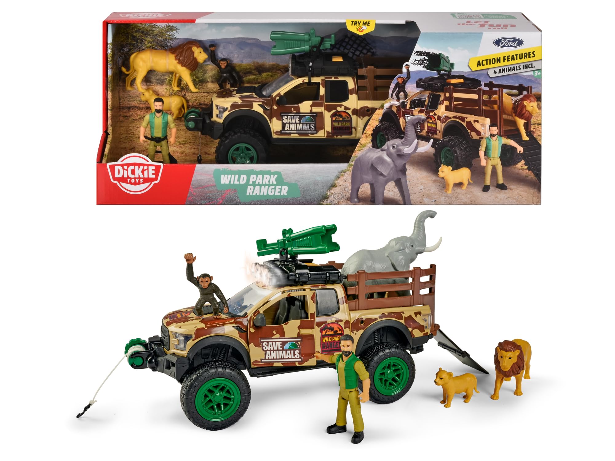 dickie-toys-wild-park-ranger-set-mit-ford-raptor-tarnfarben image 1