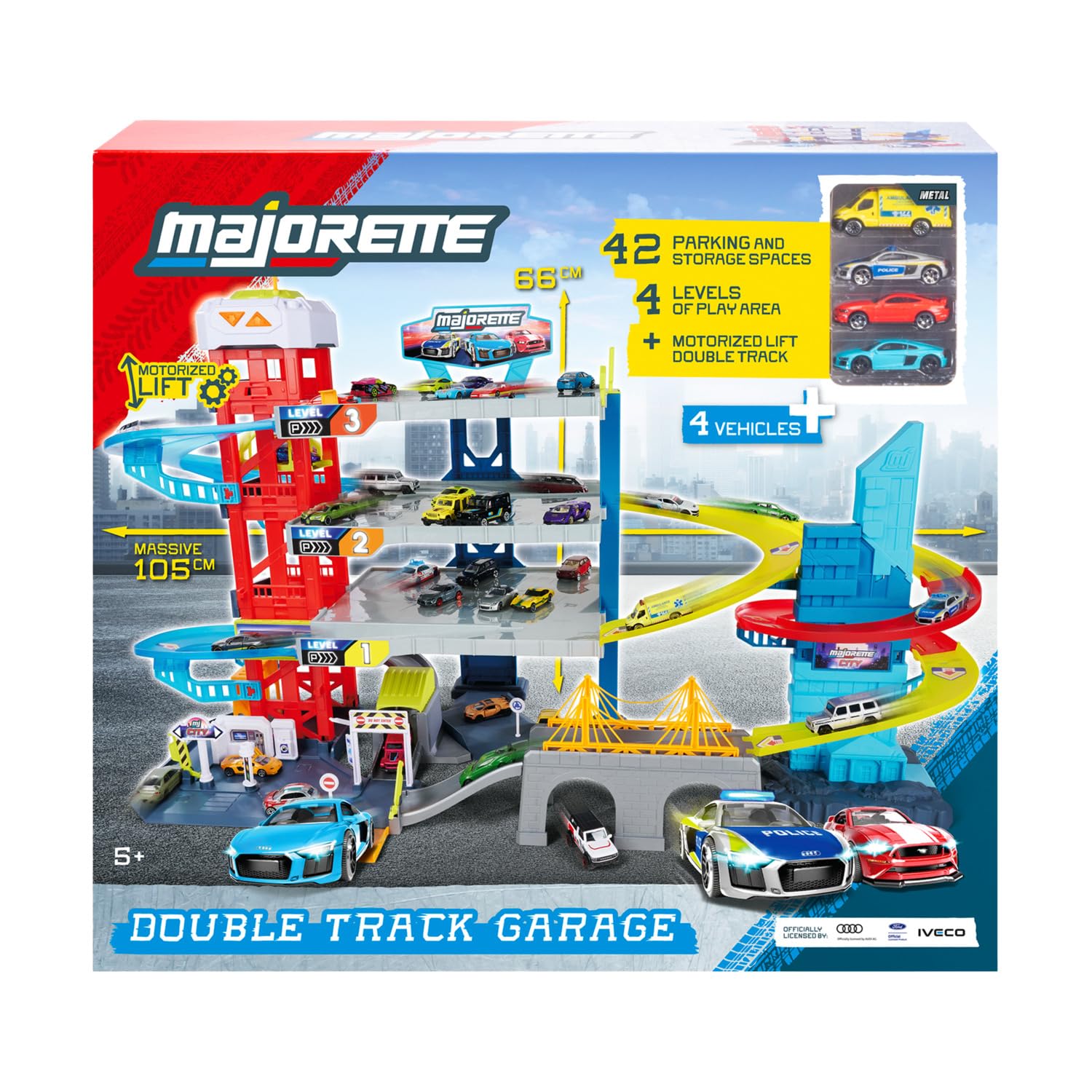 majorette-city-double-track-garage-parkhaus-4-ebenen-mit-4-autos image 6
