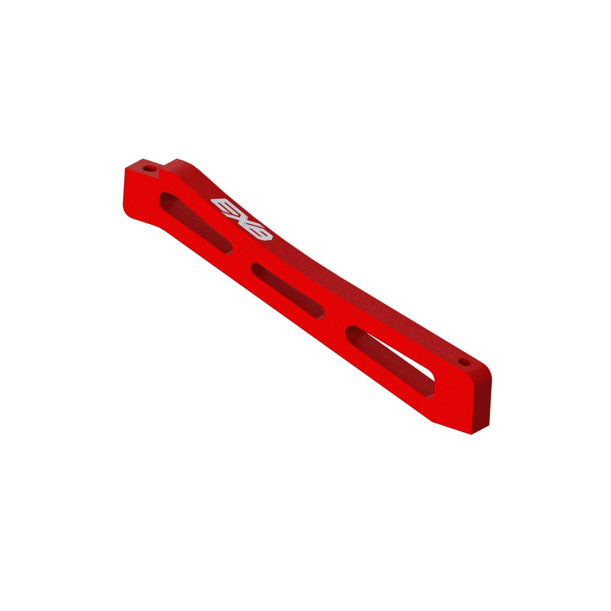 arrma-exb-chassisstrebe-vorne-mitte-aluminium-98mm-rot image 1