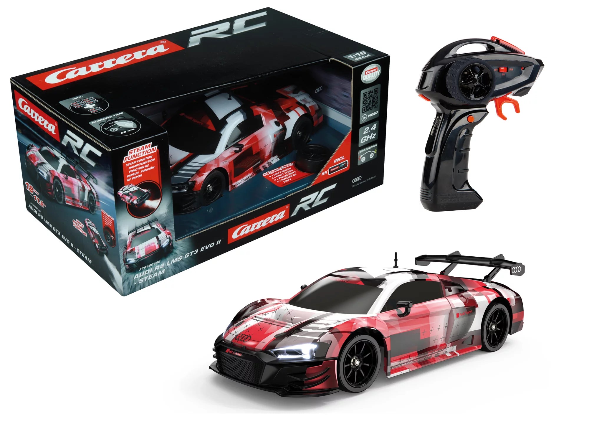 carrera-rc-2-4ghz-audi-r8-lms-gt3-evo-ii-steam-rc-auto image 2