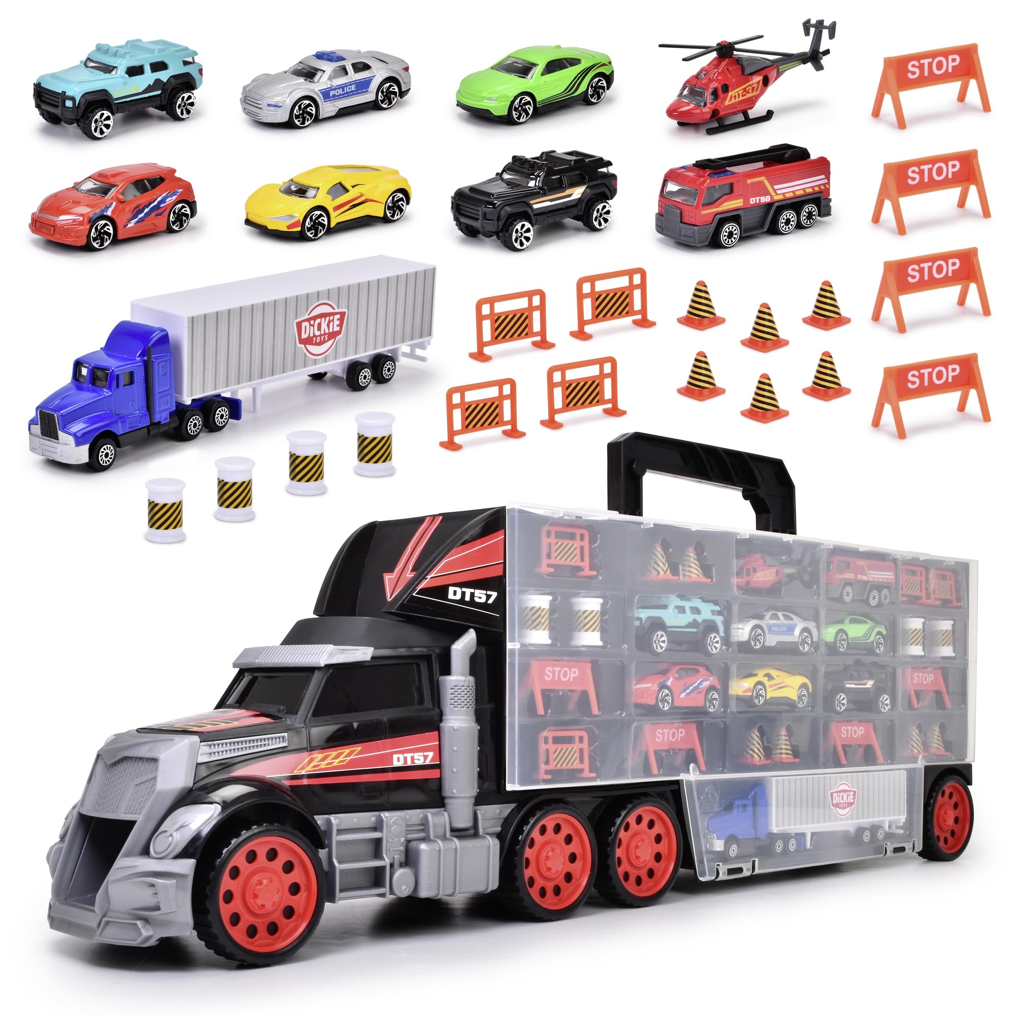 dickie-toys-cleverer-autotransporter-lkw-62-cm-mit-9-fahrzeugen image 6
