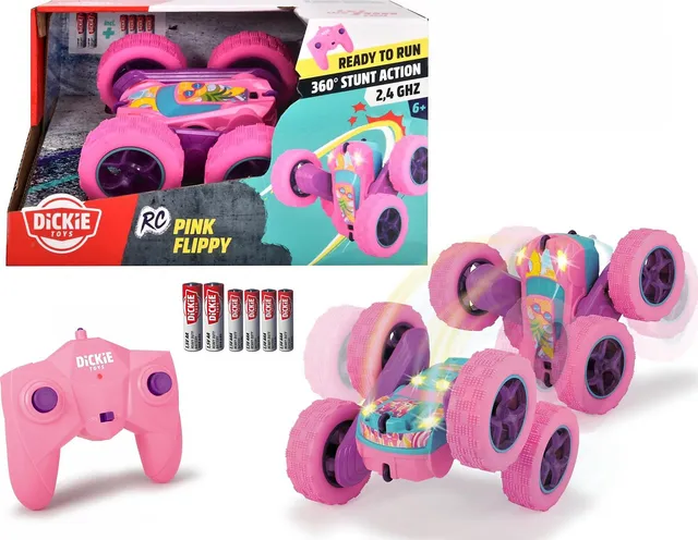 dickie-toys-pink-drivez-rc-candy-flippy-ferngesteuertes-auto-mit-rotations-und-f image 1