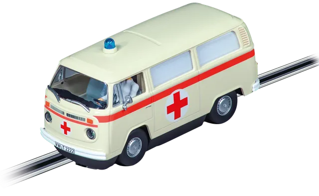 carrera-rc-vw-bus-t2b-krankenwagen-rotes-kreuz-slotcar-evolution-1-32-mit-blauli image 1