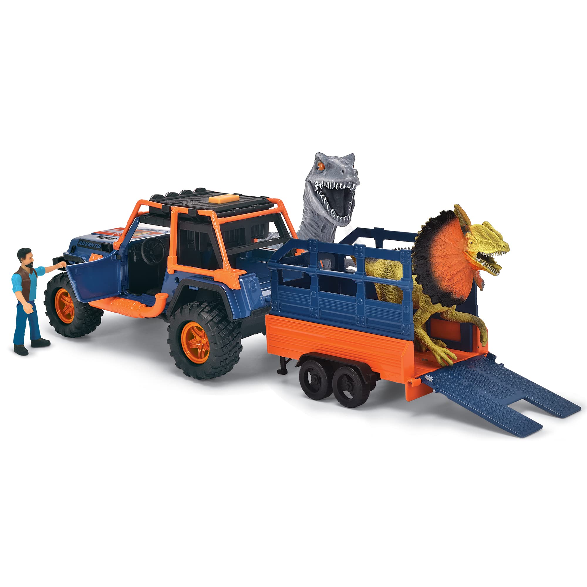 dickie-toys-dino-commander-jeepster-1-24-mit-anh-nger-figuren-und-2-dinos image 2