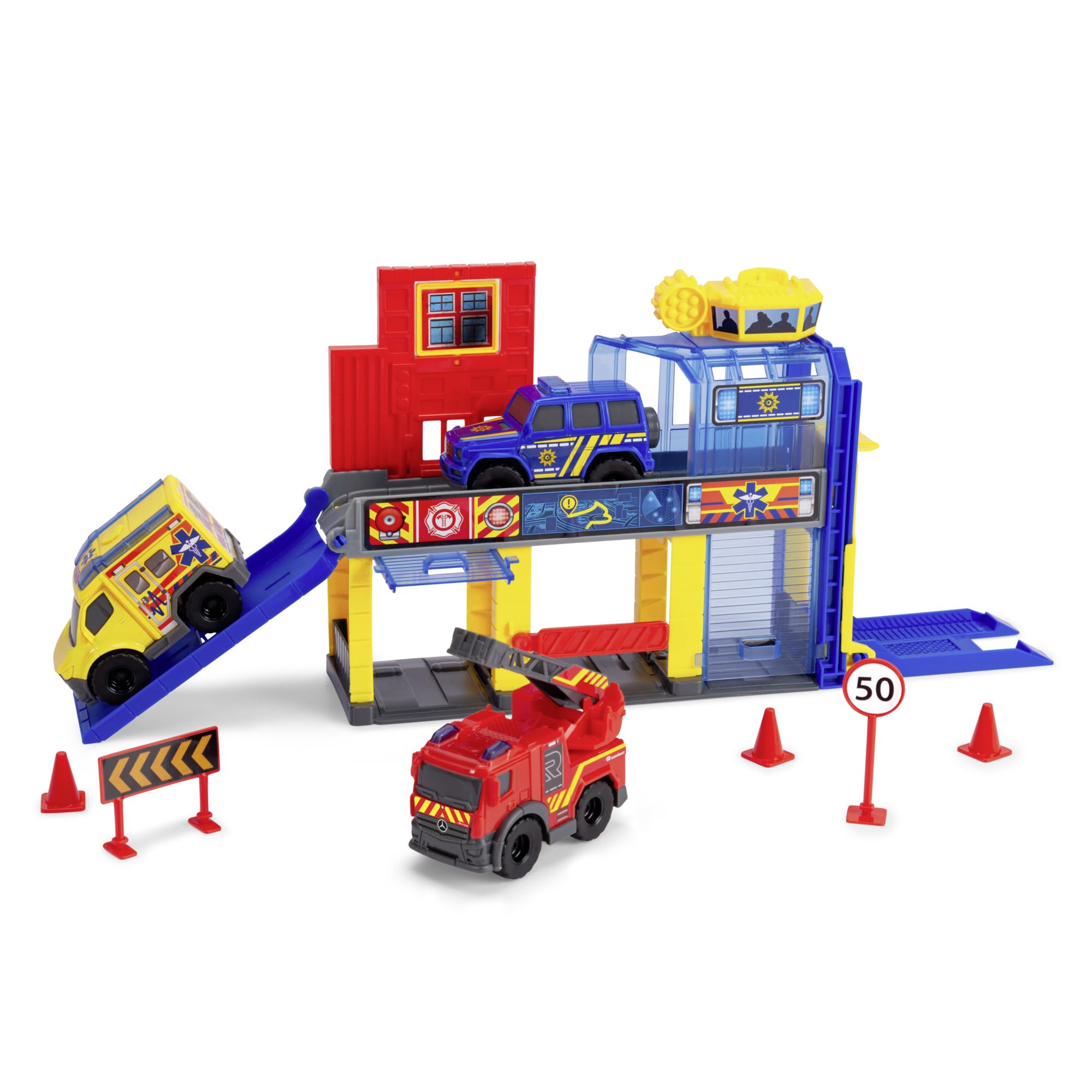 dickie-toys-micro-sos-auto-station-2-ebenen-3-mercedes-benz-autos image 3