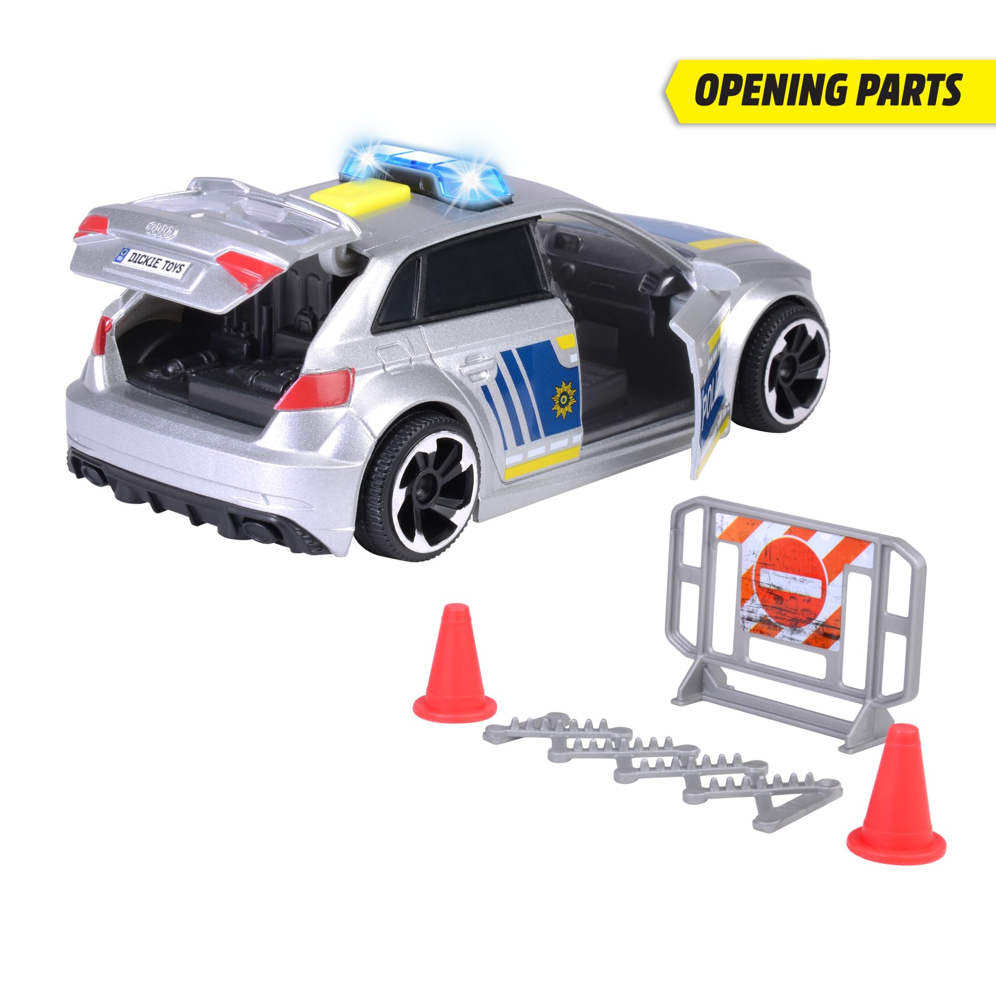 dickie-toys-audi-rs3-polizei-auto-15-cm-mit-licht-sound image 2
