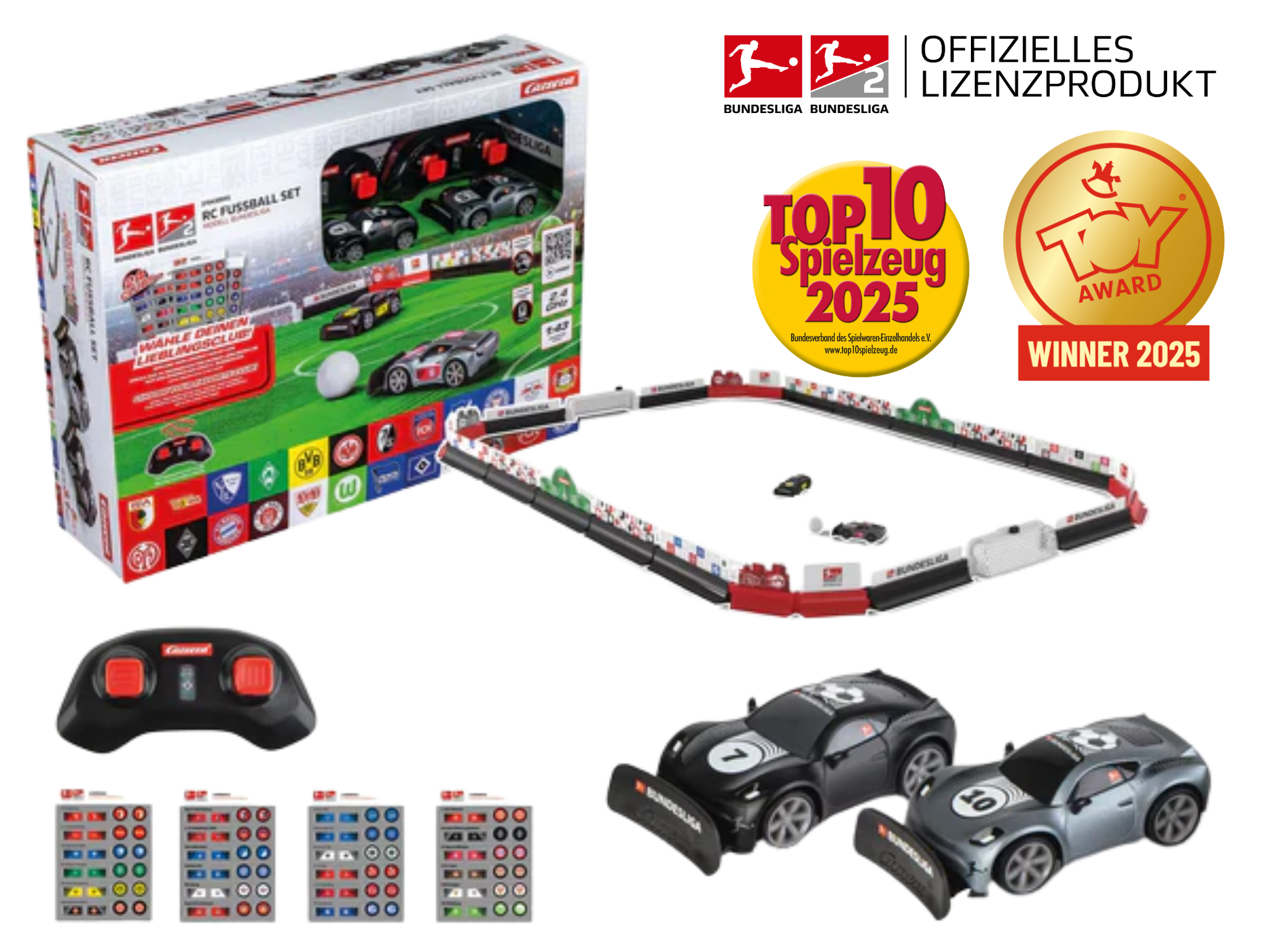 carrera-rc-2-4ghz-rc-fu-ball-set-bundesliga-mit-spielfeld-und-torz-hler image 1