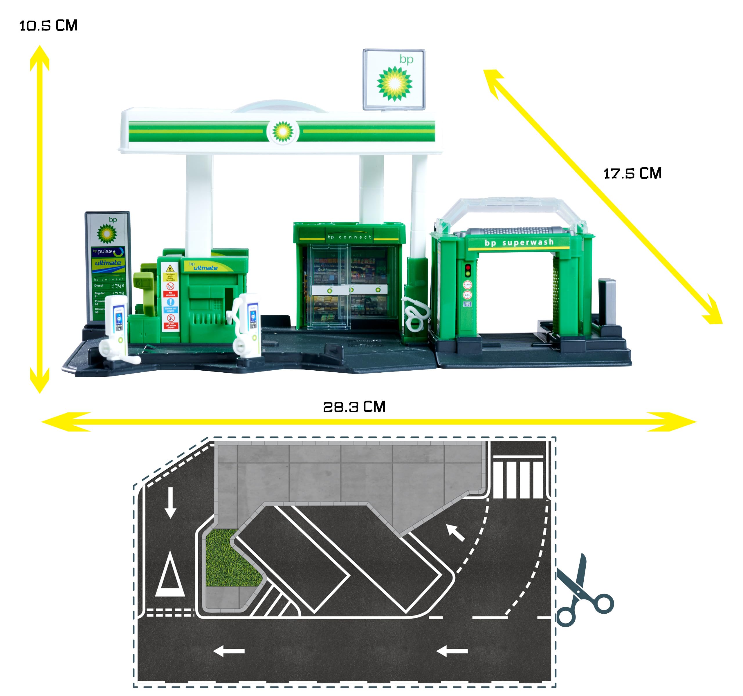 majorette-petrol-station-bp-spielzeug-tankstelle-mit-iveco-tankwagen image 5