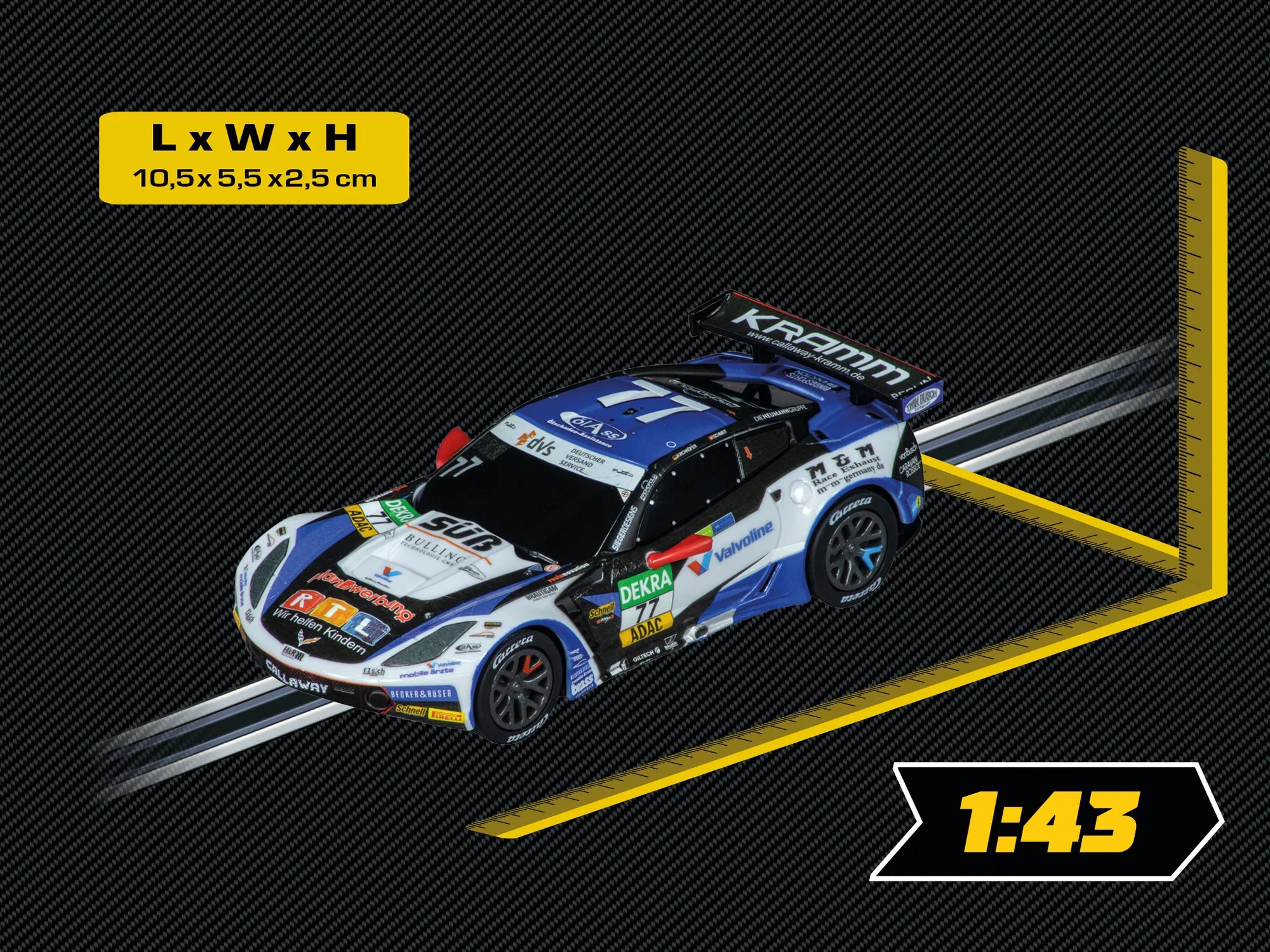 carrera-rc-chevrolet-corvette-c7-r-callaway-no-77-go-slotcar-1-43 image 2