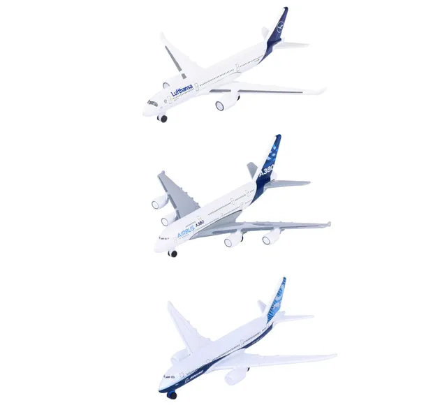 majorette-airplane-die-cast-spielflugzeug-11-cm-zufallsmodell-emirates-lufthansa image 1