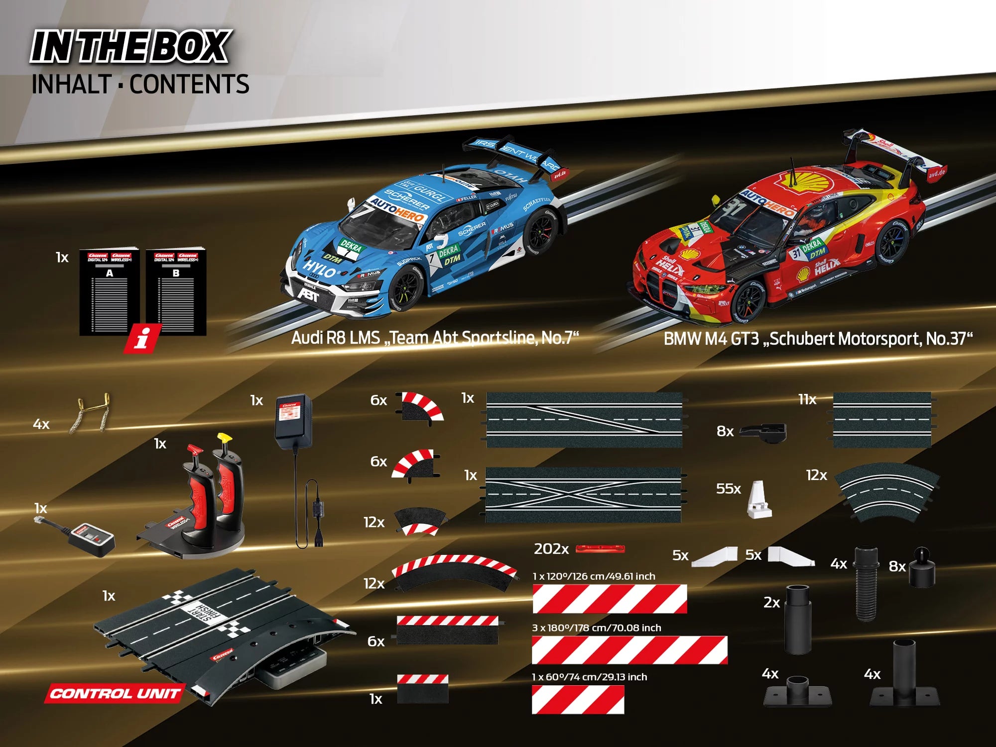 carrera-digital-124-dtm-full-speed-set-audi-r8-lms-gt3-evo-ii-vs-bmw-m4-gt3-1-24 image 6