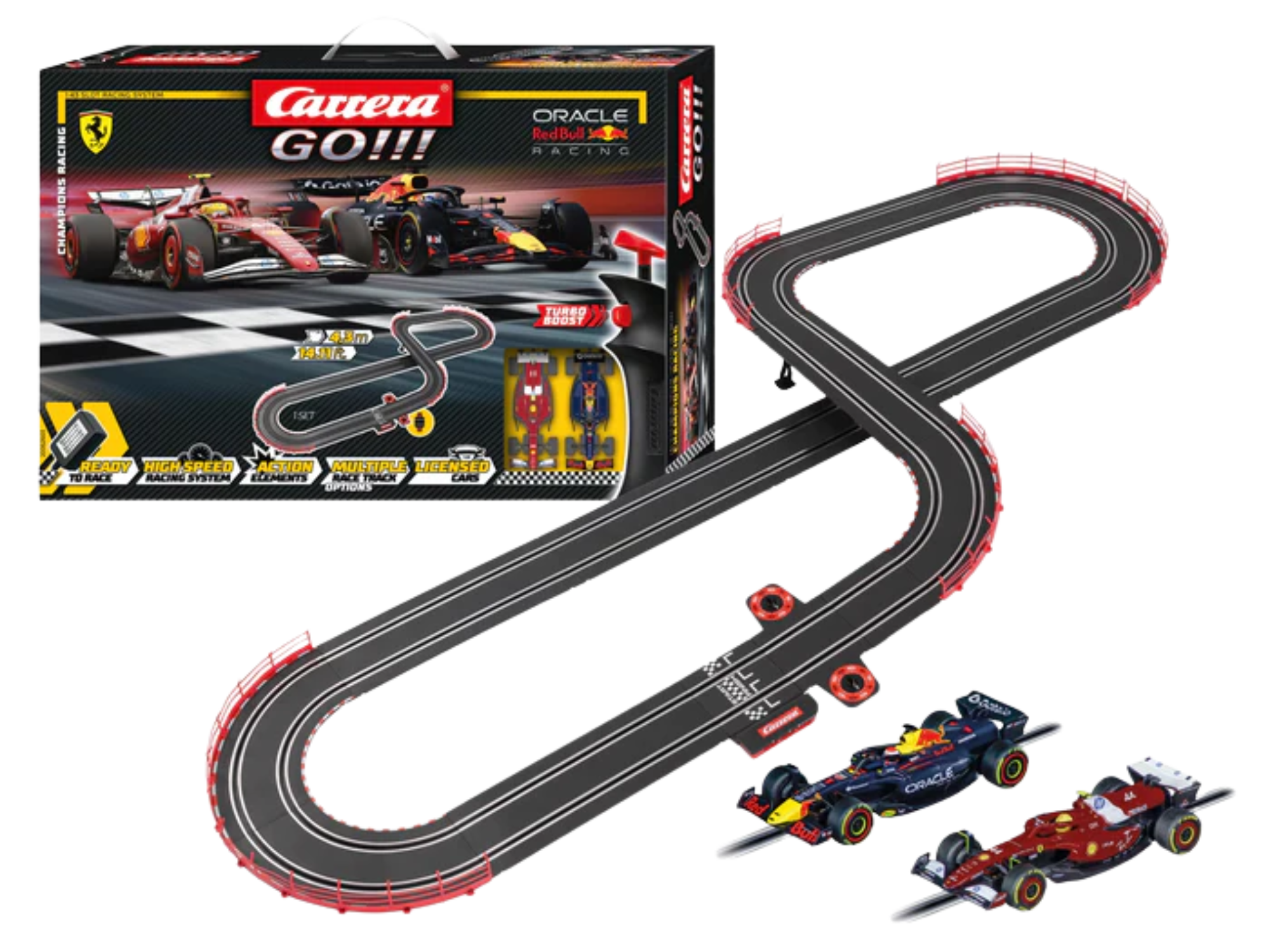 carrera-go-champion-s-racing-slotcar-set-red-bull-rb21-vs-ferrari-sf-25 image 1
