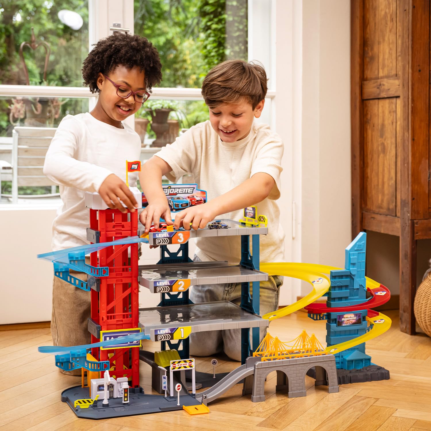 majorette-city-double-track-garage-parkhaus-4-ebenen-mit-4-autos image 7