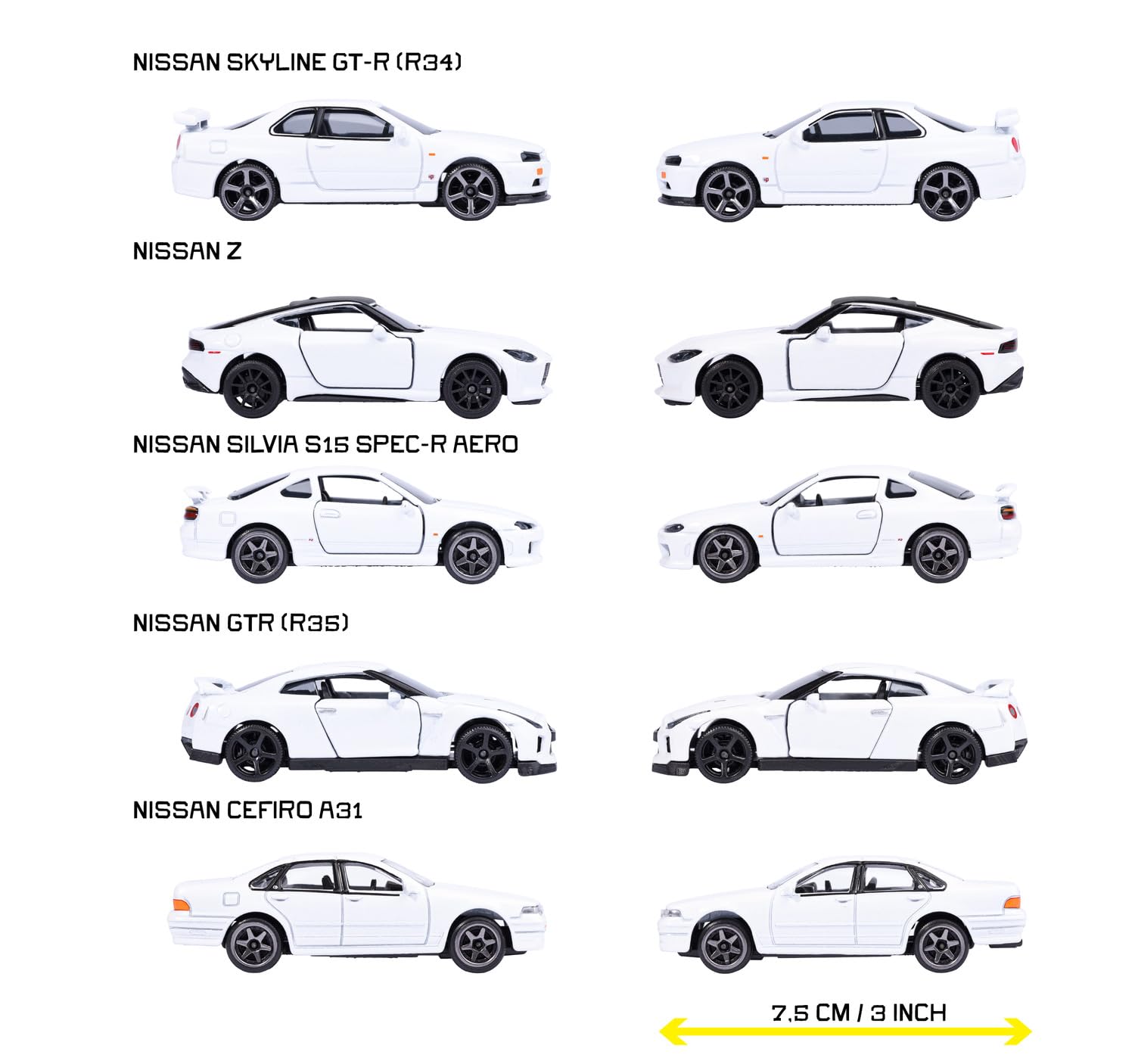 majorette-nissan-5-pieces-giftpack-metallautos-1-64-5er-set image 3