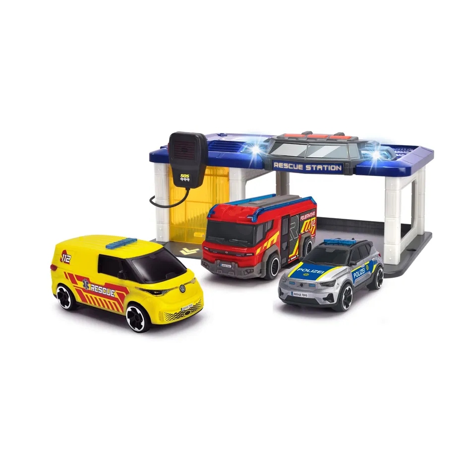 dickie-toys-s-o-s-rettungsstation-2-in-1-mit-3-autos-licht-sound image 1