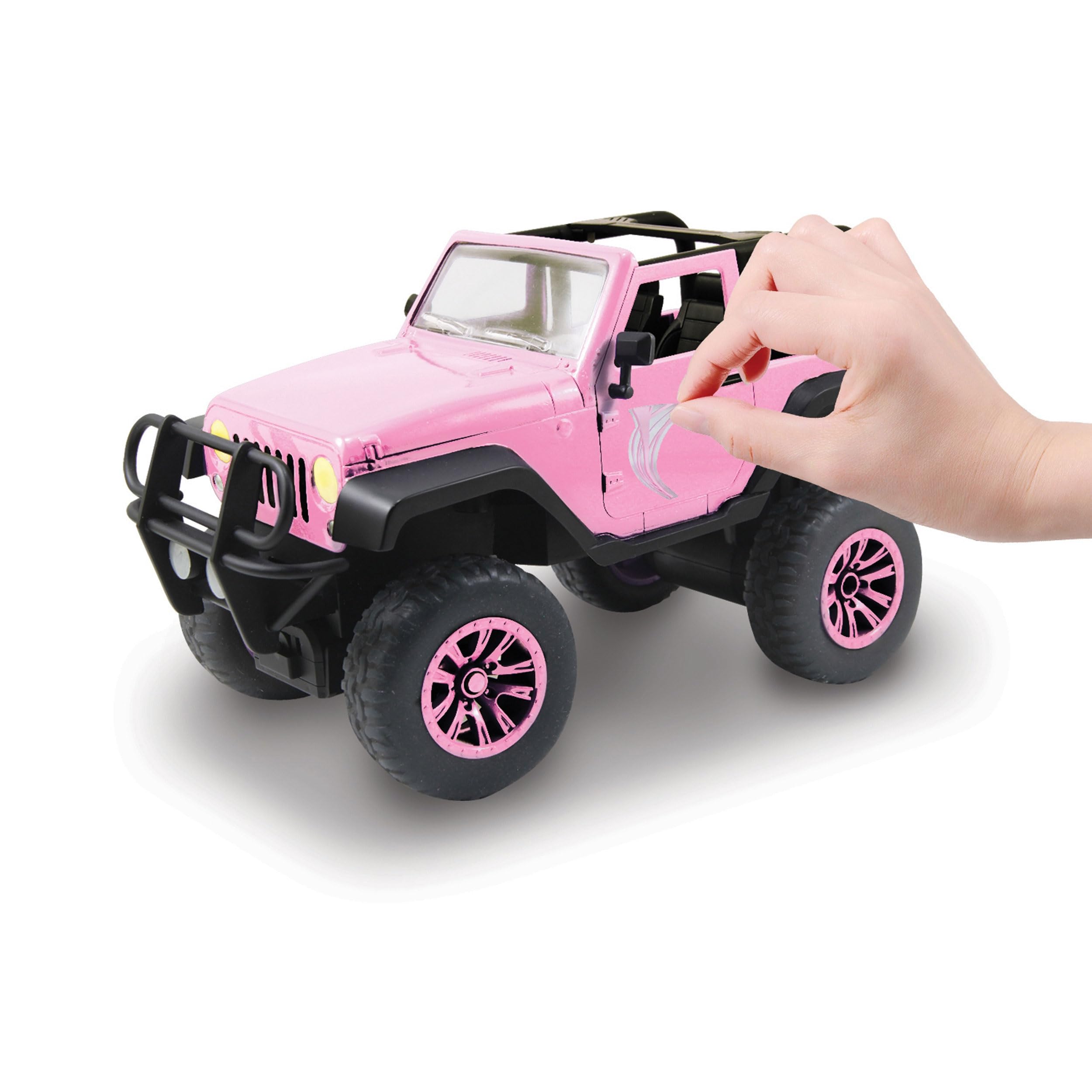dickie-toys-rc-jeep-wrangler-pink-drivez-ferngesteuerter-gel-ndewagen-1-16-2-4-g image 2