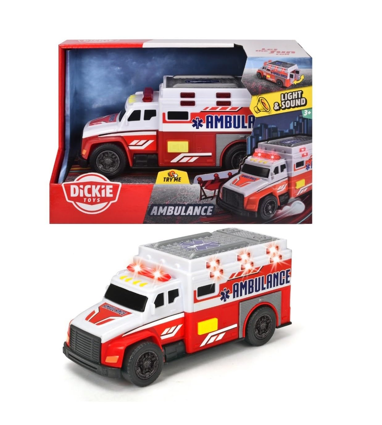dickie-toys-mini-action-ambulance-rettungswagen-mit-licht-sound image 1