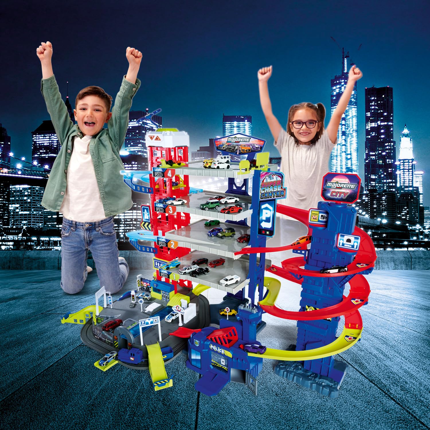 majorette-super-chase-center-5-st-ckiges-parkhaus-mit-spielzeugautos-zug-aufzug- image 3