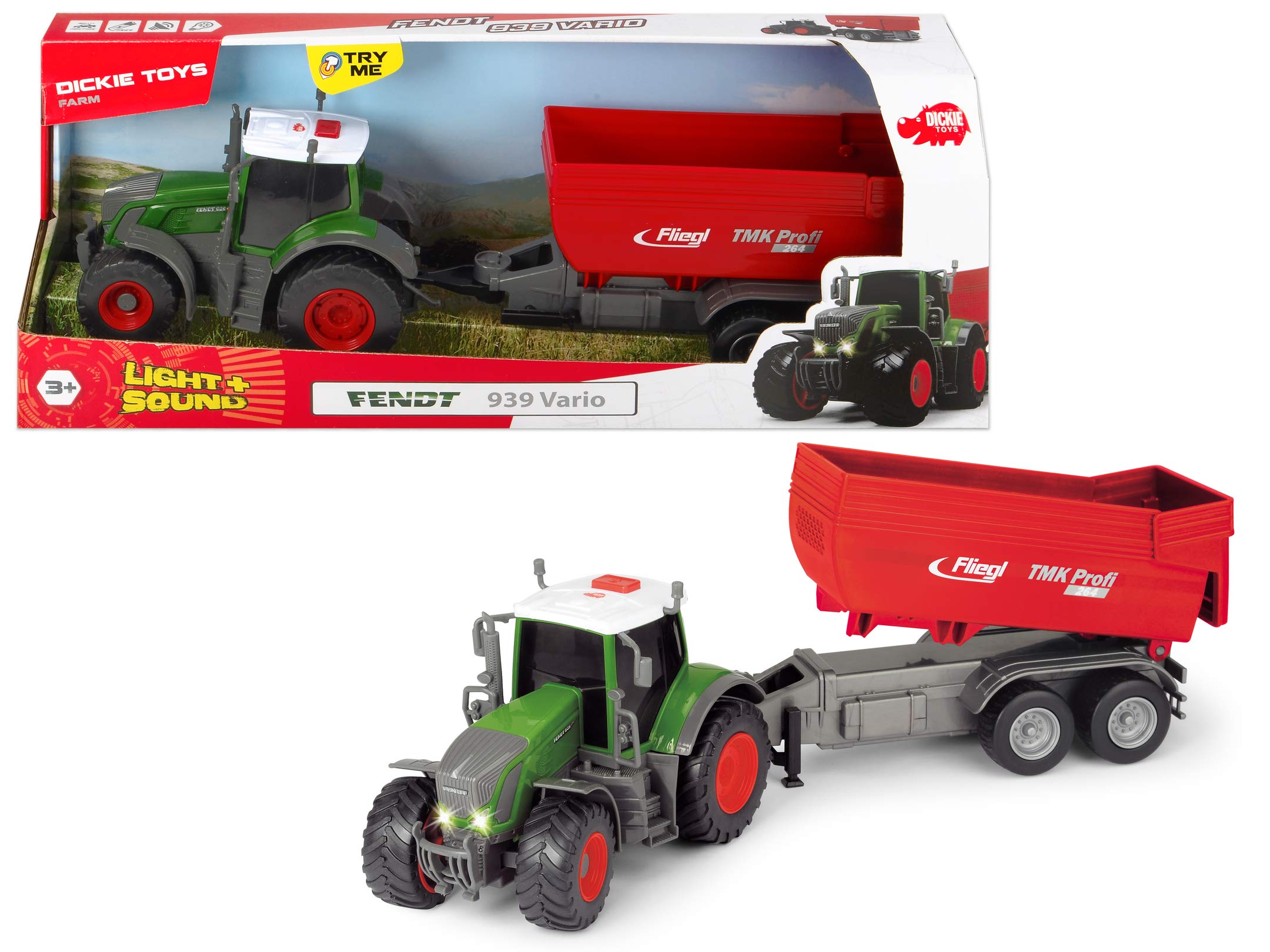 dickie-toys-fendt-939-vario-spielzeugtraktor-mit-fliegl-anh-nger-41-cm-mit-licht image 7